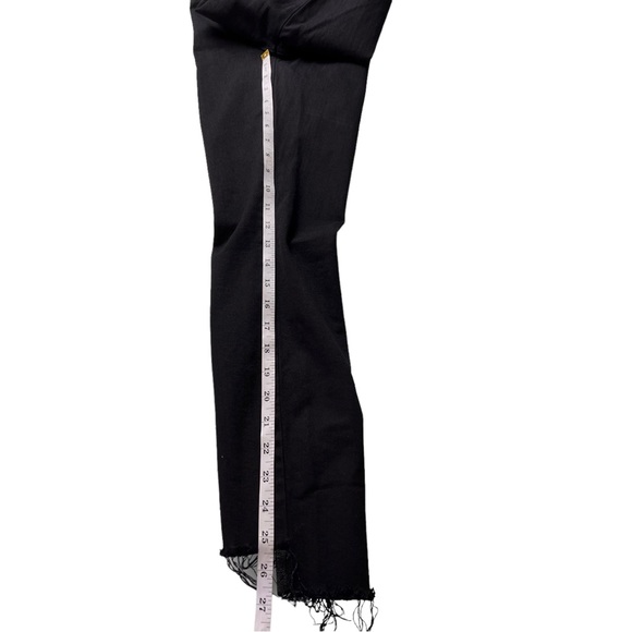 FRAME Le High Skinny Velvet Tux Raw Hem Jeans Noir Size 26 - Picture 10 of 17